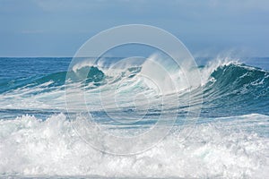 Rough waves crashing in the ocean