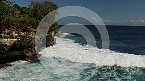 Rough Waves Hitting Rocky Coast And Cliffs Of Maroubra Coast - Maroubra Beach In Sydney, NSW, Australia. - aerial