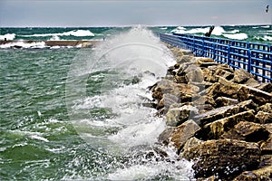 Rough Waves at the Pier