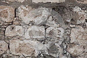 Rough weathered sandstone surface texture close up