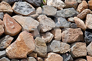 Rough weathered sandstone wall surface texture close up