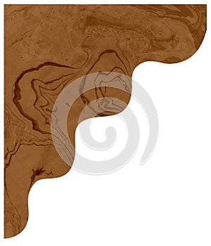 Creative natural wood frame with raw birch textures on white background. photo