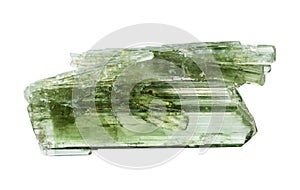 rough zoisite crystals isolated on white