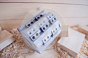 Roughing cutter planer head with blades for woodworking industriy