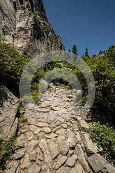 Roughly Paved Section Of The Yosemite Falls Trail