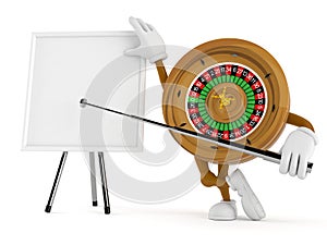 Roulette character with blank whiteboard