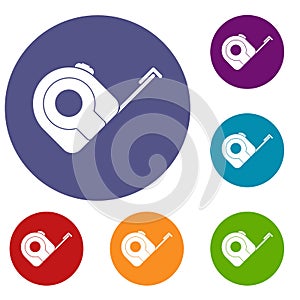 Roulette construction tool icons set