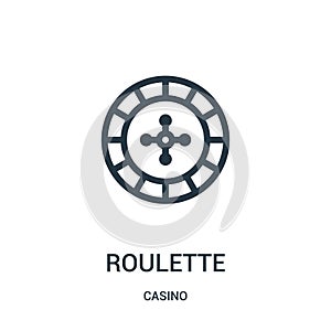 roulette icon vector from casino collection. Thin line roulette outline icon vector illustration