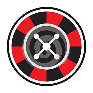 Roulette icon. Wheel for game and win jackpot Vector illustration