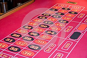 Roulette table in a casino