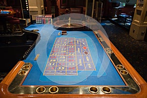 Roulette table in the casino