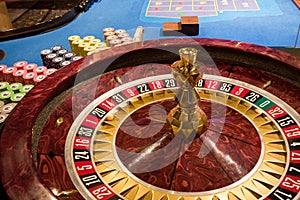 Roulette table in the casino