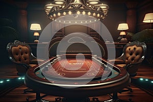 Roulette table in casino. Generative AI