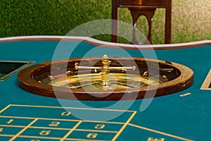 Roulette table in the casino photo
