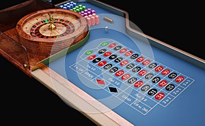 Roulette table close up view.