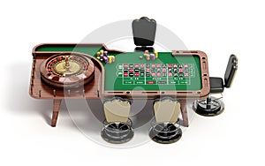 Roulette table isolated on white background. 3D illustration