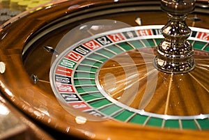 Roulette wheel closeup