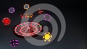 Roulette Wheel Concept - 3D Illustration