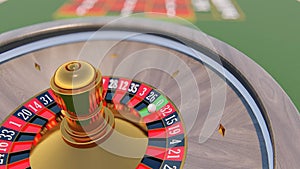 Roulette wheel on the table