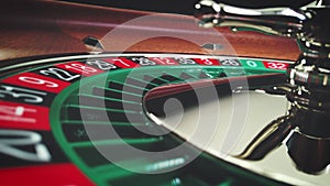 Roulette wheel winning number 16 close up at the Casino