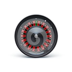 Roulette on white realistic casino object