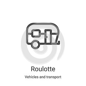 roulotte icon vector from vehicles and transport collection. Thin line roulotte outline icon vector illustration. Linear symbol