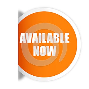 Available now sticker vector illustration