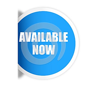 Available now sticker vector illustration