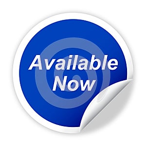 Available now sticker vector illustration