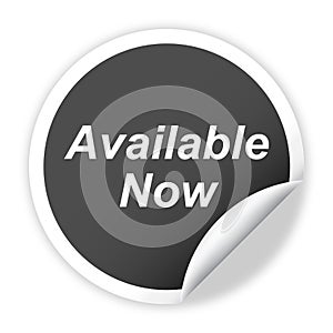 Available now sticker vector illustration