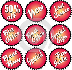 Round advertising stamps