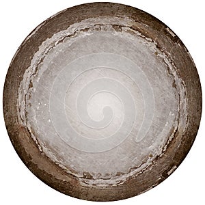 Round aged metal plate