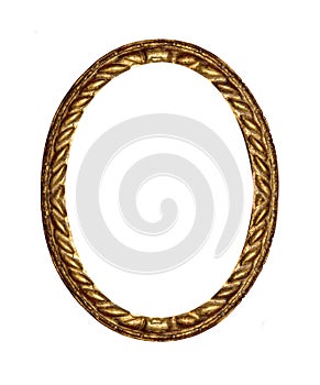 Round antique gold picture frame.