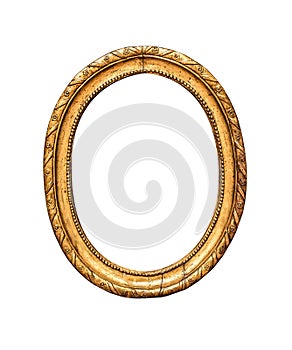 Round antique gold picture frame.
