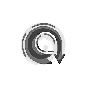 Round arrow down vector icon