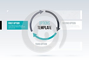 Round arrows template with three options.