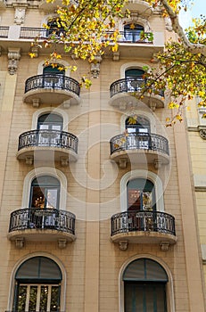 Round balconies on Barcelona condos