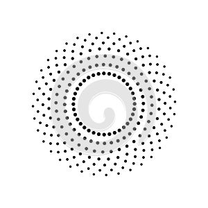 Round banner of pixels. Differing halftone ring.