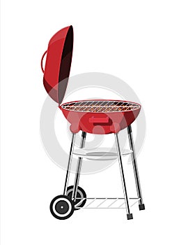 Round barbecue grill. Bbq icon. Electric grill.