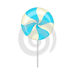 Round bicolor lollipop. Vector illustration on a white background.