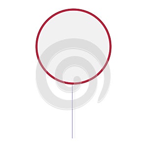 Round blank plate on a stick for your text. vector illustration