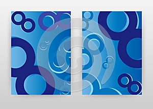 Round blue elements design of annual report, brochure, flyer, poster. Abstract circular blue background vector illustration for
