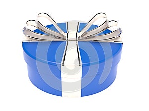 Round blue gift box