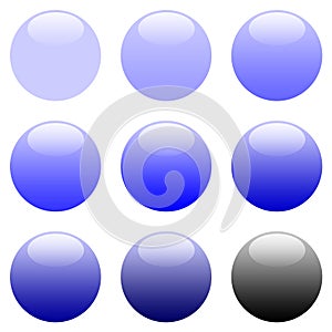 Round Blue Gradient Web Buttons