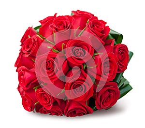 Round bouquet of red roses