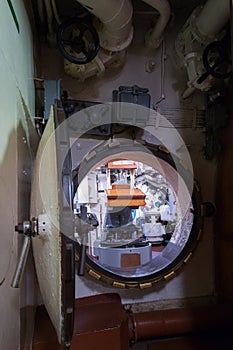 Round bulkhead door on a submarine photo