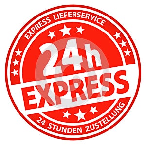 round business button - 24 hours express (german