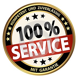 round business button - 100% service