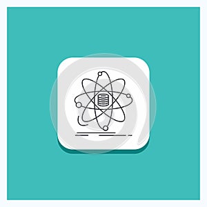 Round Button for Analysis, data, information, research, science Line icon Turquoise Background