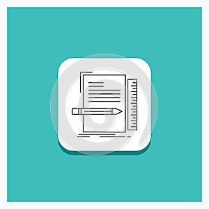 Round Button for Code, coding, file, programming, script Line icon Turquoise Background